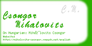 csongor mihalovits business card
